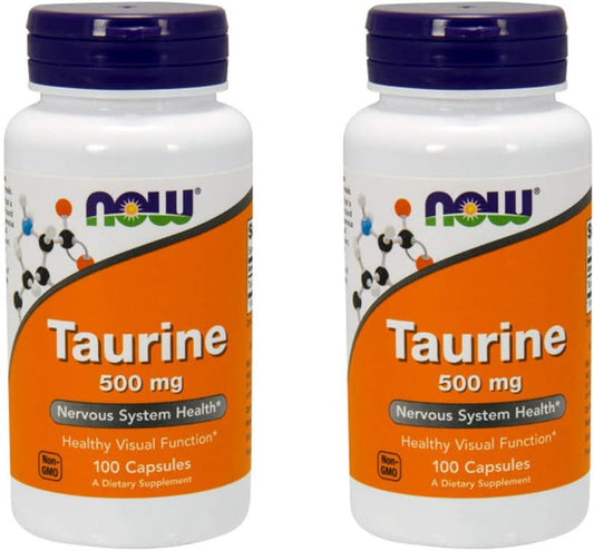NOW Foods Taurine Capsules - 500 mg, Pack of 2
