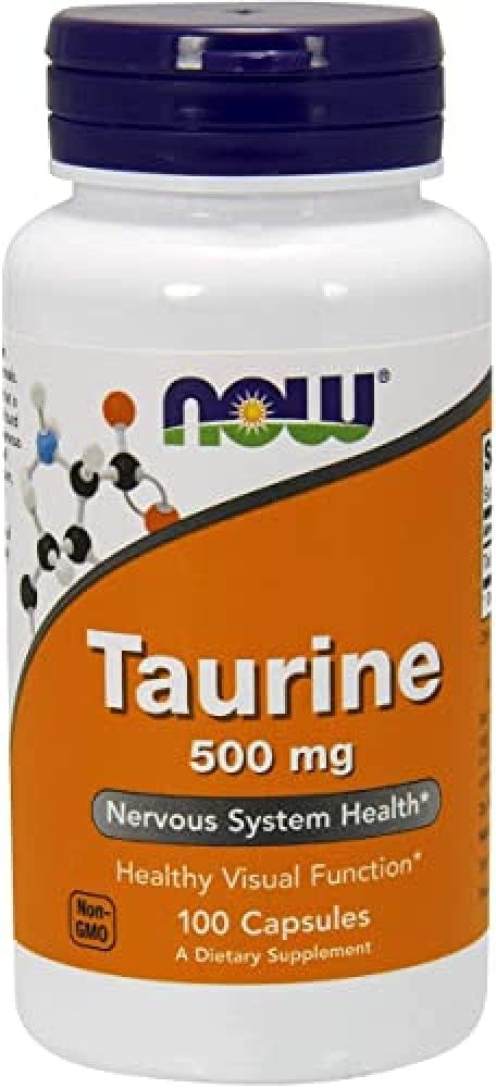 NOW Foods Taurine Dietary Supplement Capsules - 100 Count, 500mg