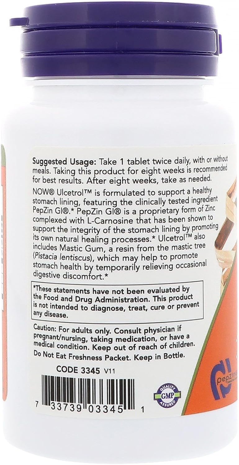NOW Foods Ulcetrol 60 Tablets x 2 - Natural Support for Digestive Health