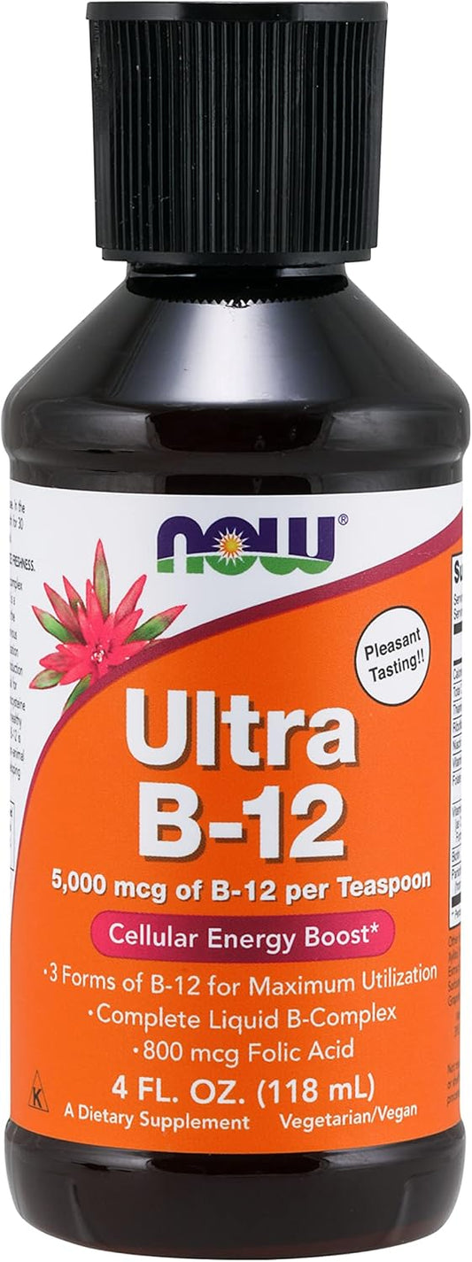Now Foods Ultra B-12 Liquid Supplement - 4 oz. (2 Pack) for Energy Support