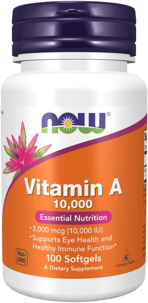 Now Foods Vitamin A 10,000 IU Softgels - 100 Count Bottle