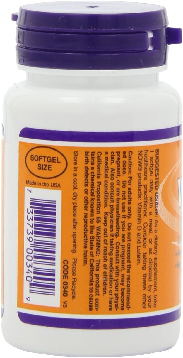 NOW Foods Vitamin A 25,000 IU Softgels - Pack of 4