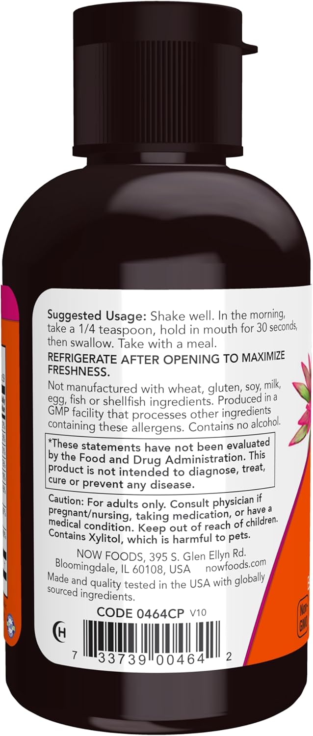 NOW Foods Vitamin B-12 Complex Liquid Supplement for Energy and Nervous System Health, 2 oz
