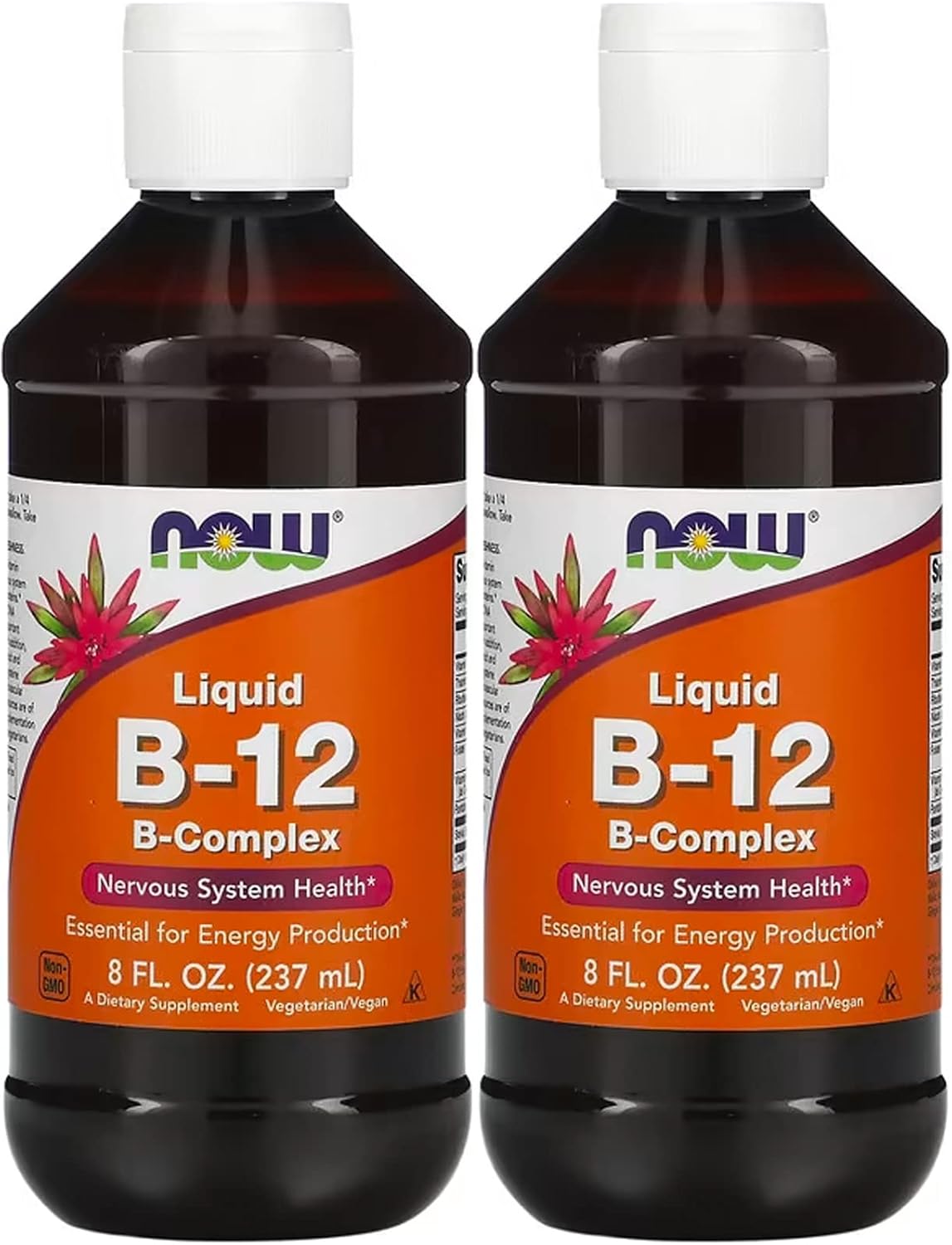 Now Foods Vitamin B-12 Liquid 8oz - Pack of 2 - Natural Energy Booster