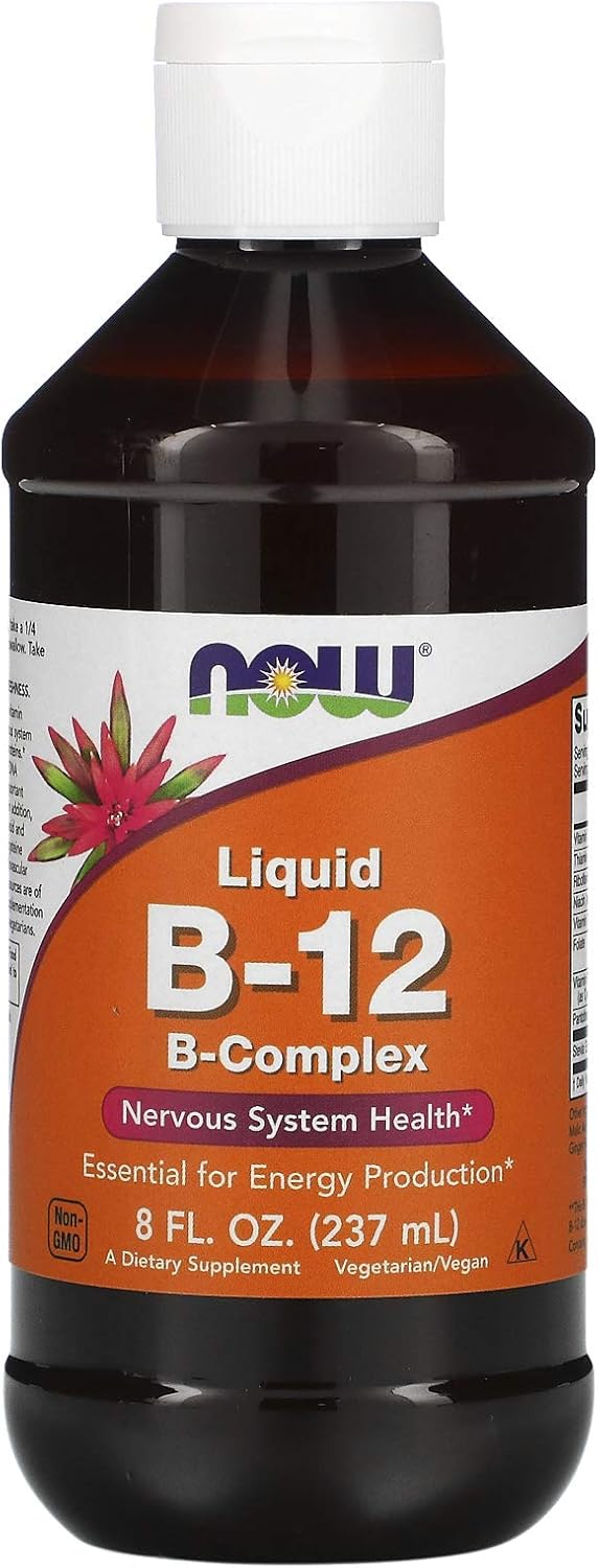 Now Foods Vitamin B-12 Liquid 8oz - Pack of 2 - Natural Energy Booster