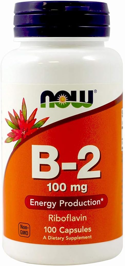 NOW Foods Vitamin B-2 Capsules 100 mg - Pack of 2