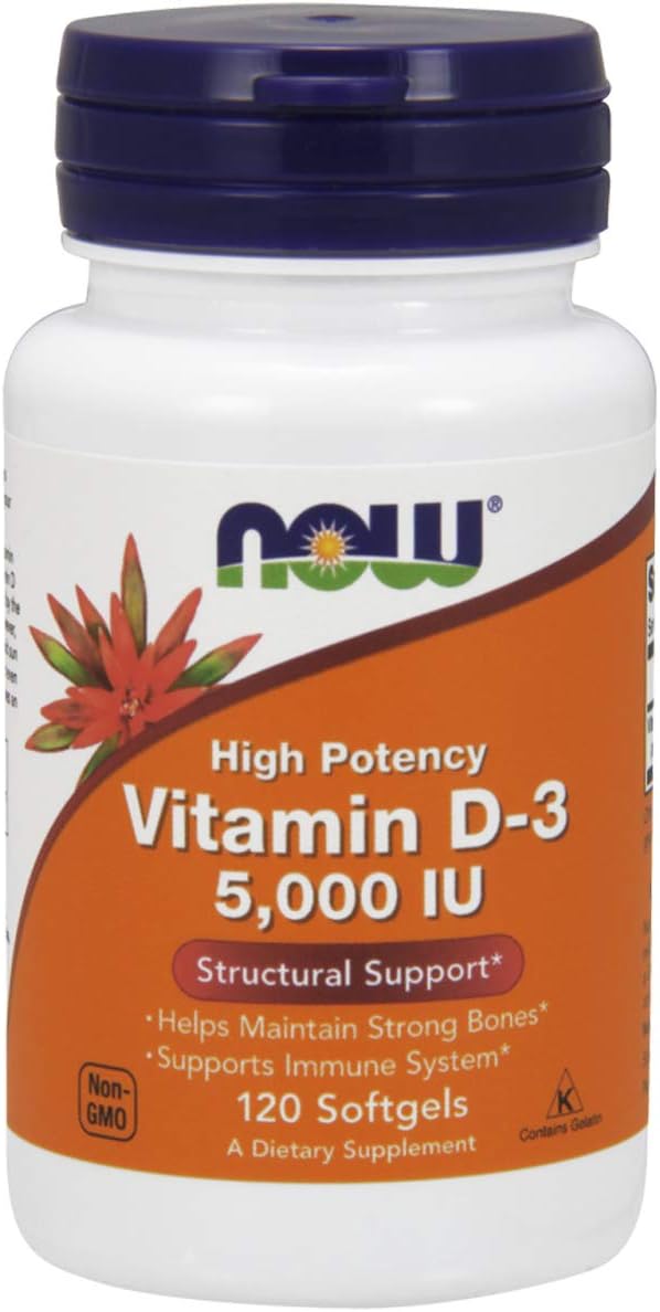 NOW Foods Vitamin D-3 5,000 IU Softgels - 120 Count