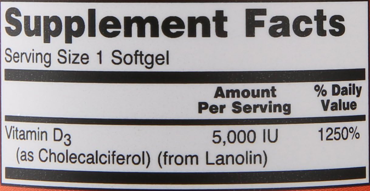NOW Foods Vitamin D-3 5,000 IU Softgels - 120 Count