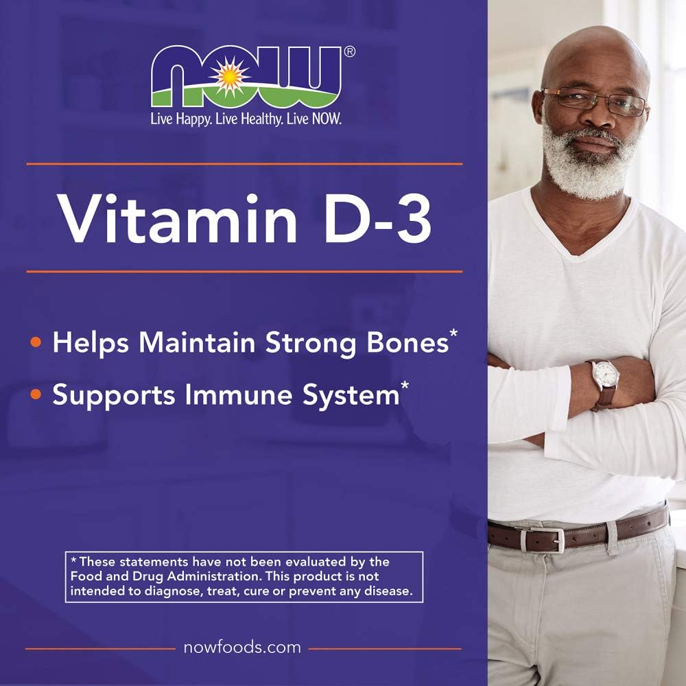Now Foods Vitamin D3 5,000 IU Softgels - 240 Count (Pack of 2)