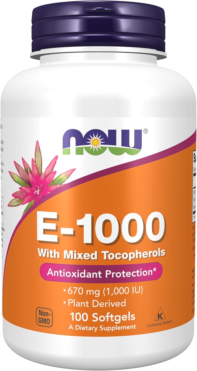 NOW Foods Vitamin E-1,000 IU Mixed Tocopherols Softgels for Antioxidant Protection - 100 Count - BoostGo Australia