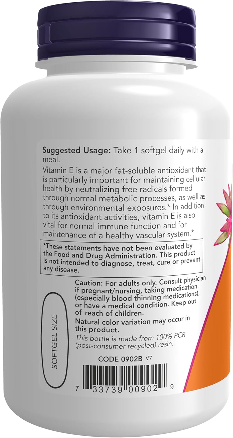 NOW Foods Vitamin E-1,000 IU Mixed Tocopherols Softgels for Antioxidant Protection - 100 Count - BoostGo Australia