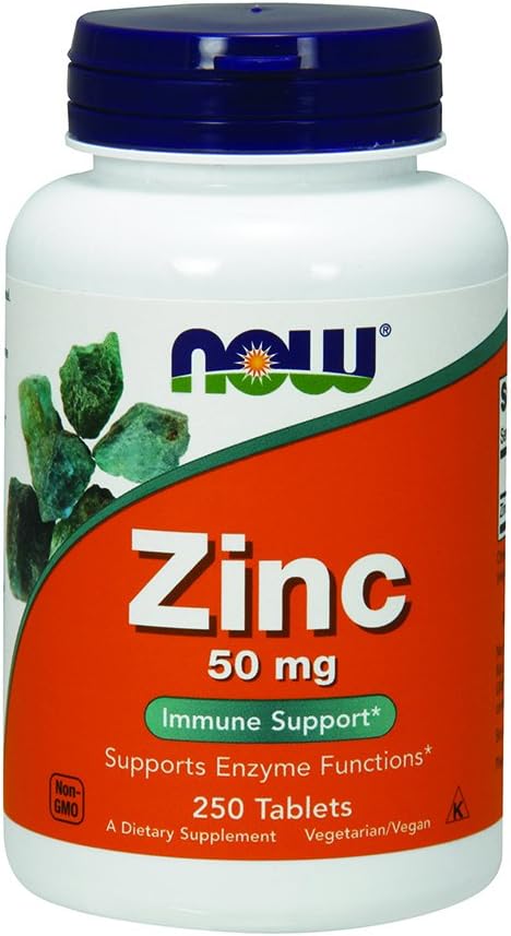 NOW Foods Zinc Gluconate Supplement, 50 mg, 250 Tablets - Immune Support and Antioxidant Formula - BoostGo Australia