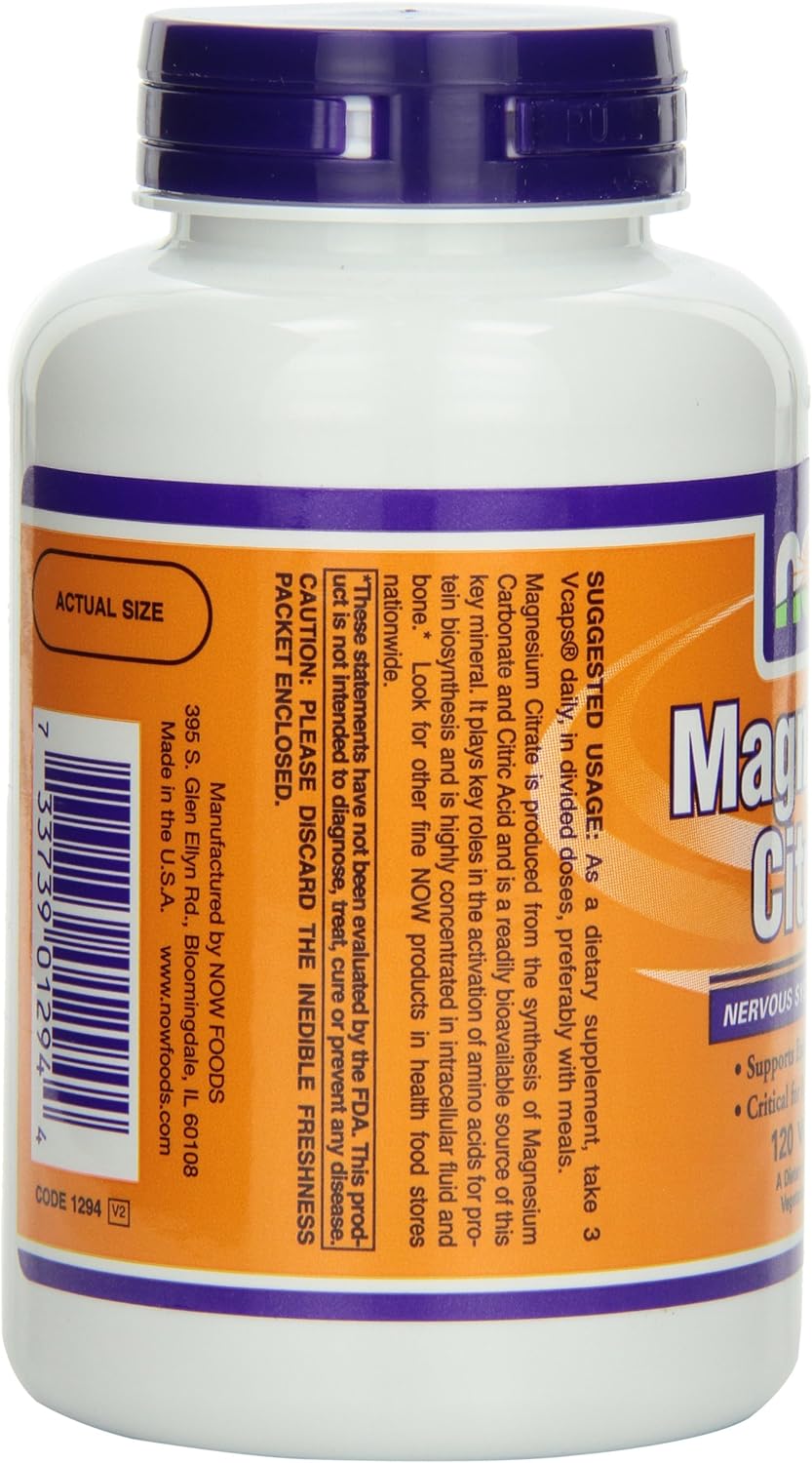 NOW Magnesium Citrate 400 mg - 120 Capsules by NOW Foods