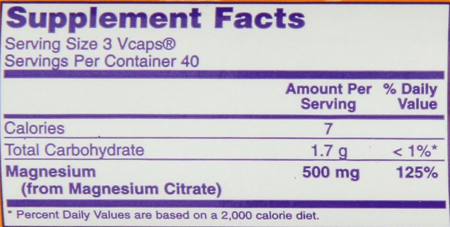 NOW Magnesium Citrate 400 mg - 120 Capsules by NOW Foods