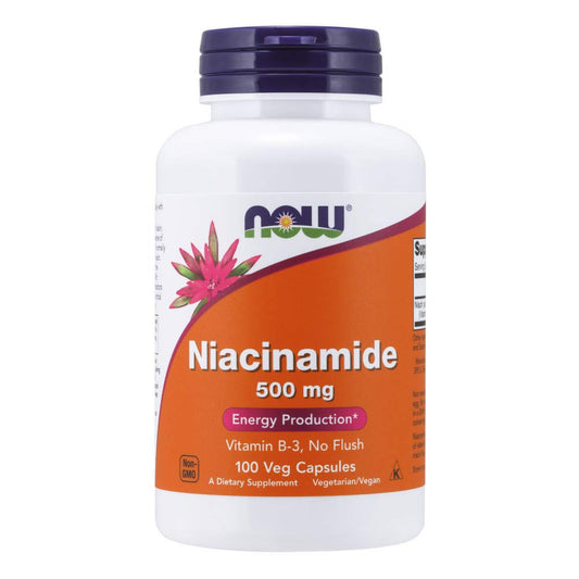 NOW Niacinamide 500mg Supplement - 100 Capsules by NOW Foods