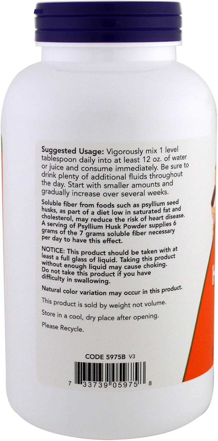 NOW Psyllium Husk Powder - 12-Ounces, Pack of 3 by NOW Foods