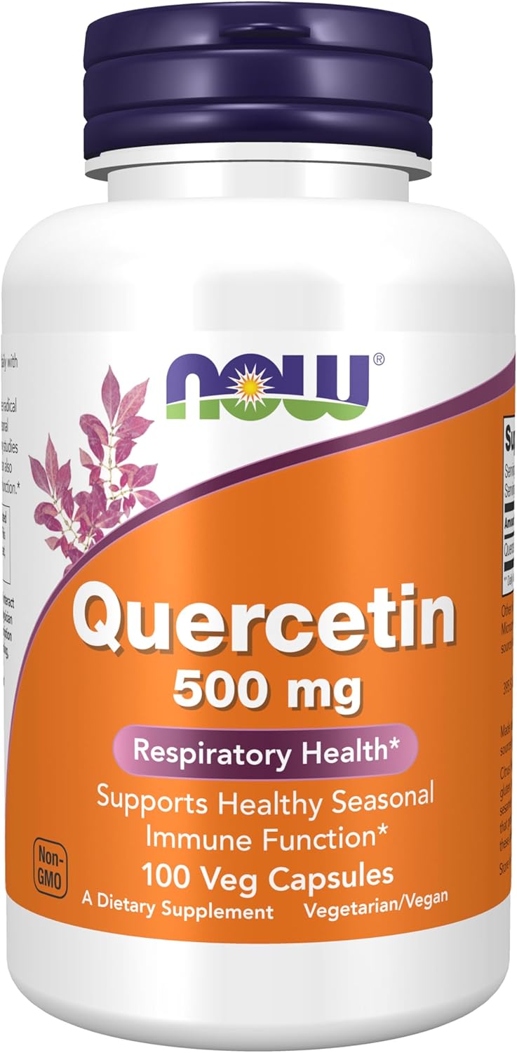 NOW Quercetin 500mg Supplement - 100 Vegetarian Capsules by NOW Foods