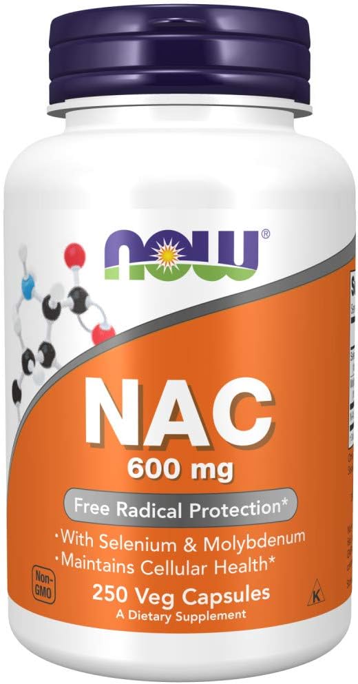NOW Supplements Bromelain 2,400 GDU/g - 500 mg Proteolytic Enzyme, 120 Veg Capsules + NAC 600 mg with Selenium & Molybdenum, 250 Capsules