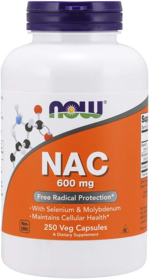 NOW Supplements Bromelain 2,400 GDU/g - 500 mg Proteolytic Enzyme, 120 Veg Capsules + NAC 600 mg with Selenium & Molybdenum, 250 Capsules