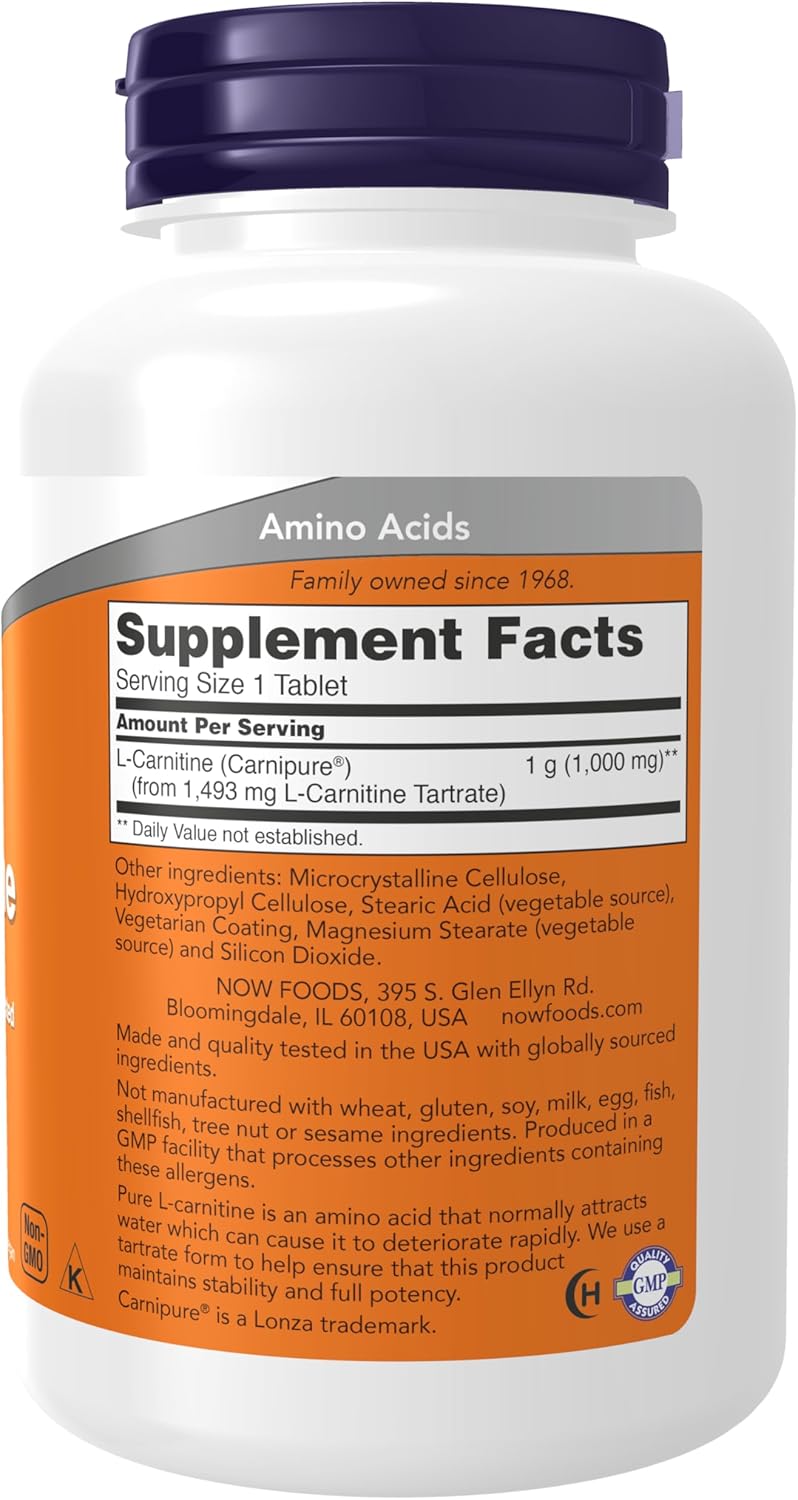 NOW Supplements Ubiquinol 100mg Softgels & L-Carnitine 1000mg Tablets for Fitness Support, High Bioavailability and Purest Form CoQ10 and Amino Acid