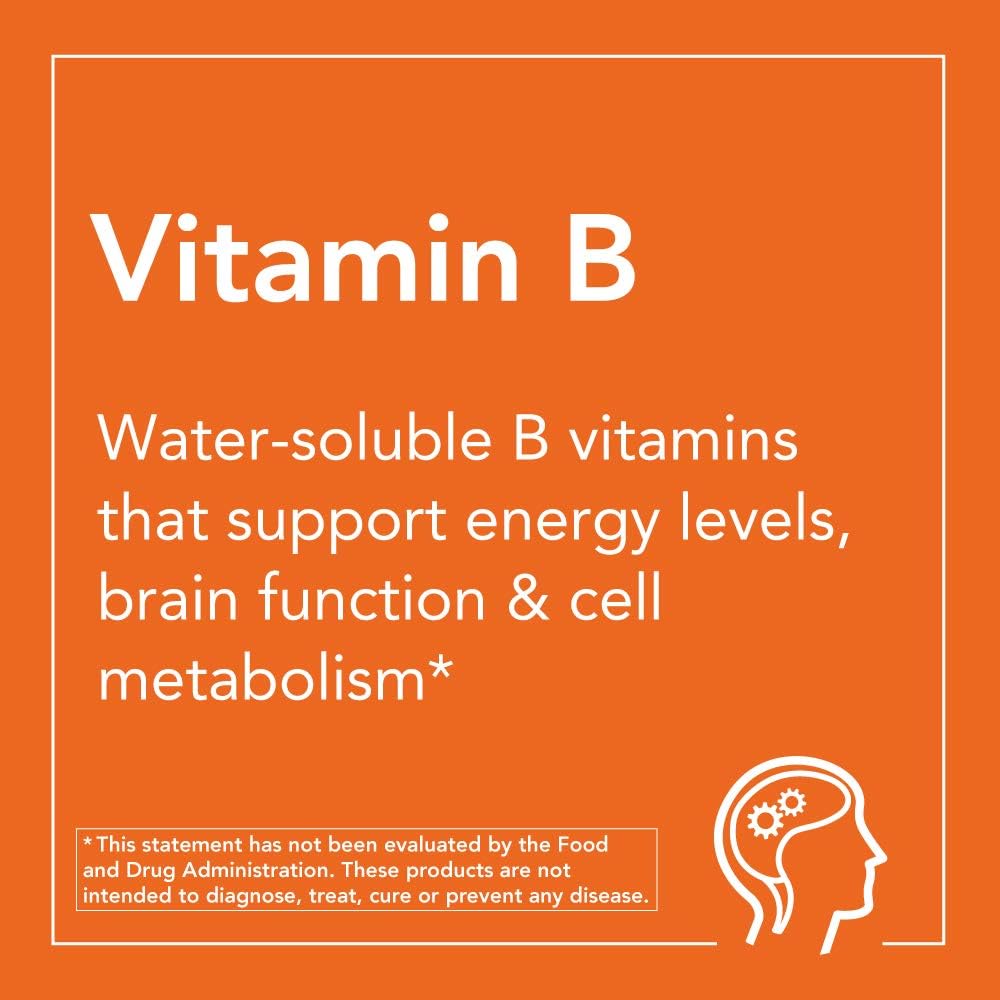 NOW Supplements Vitamin B-50 mg for Energy and Nervous System Health - 100 Tablets x 2 Pack