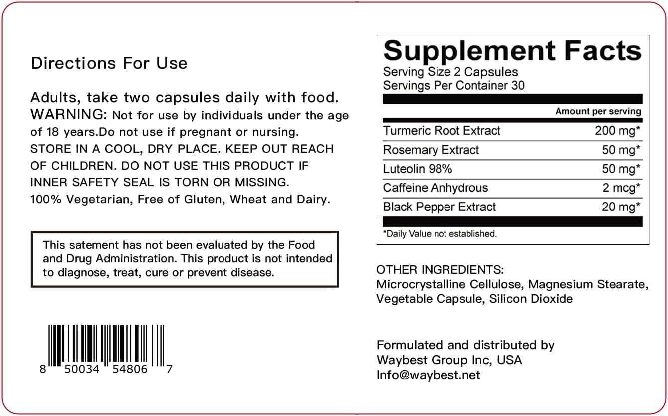 NRF2 Activator Oxidative Stress Relief Formula - Reduce by 40% in 30 Days - Herbal Blend - 60 Vegan Capsules