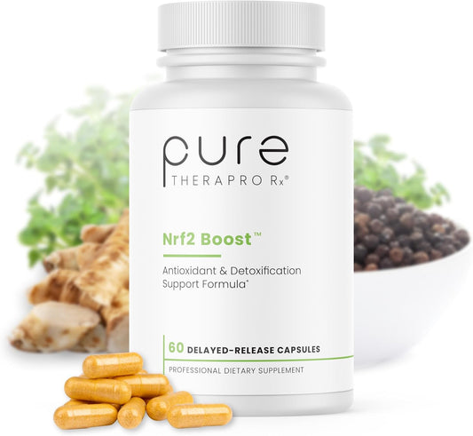 Nrf2 Boost Antioxidant Supplement with Sulforaphane, Curcumin, Green Tea - Reduce Oxidative Stress - Made in USA - 60 Vegan Capsules