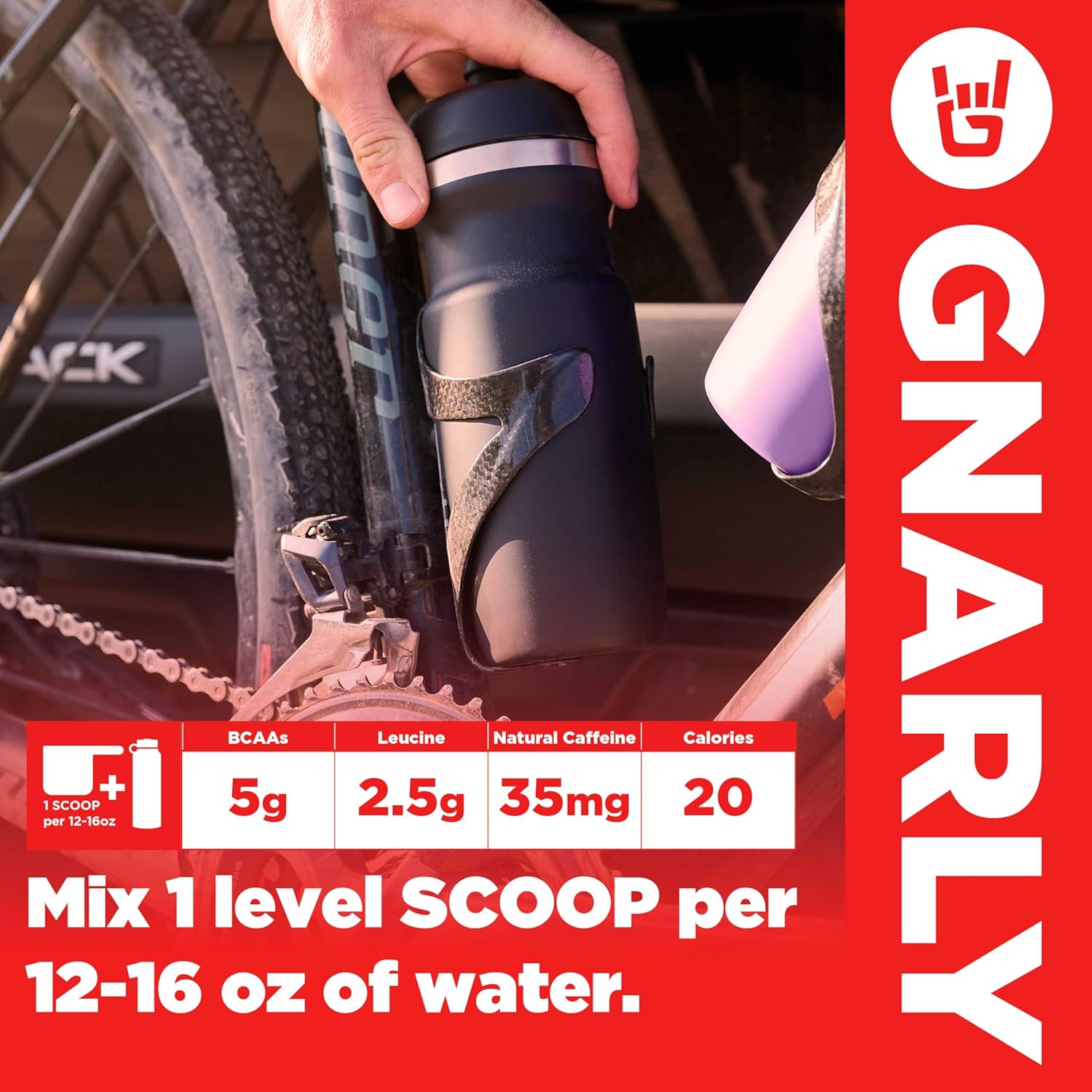 NSF Certified Gnarly Nutrition Lemon Lime BCAA Powder with Caffeine - Pre-Workout Amino Acids to Support Muscle Recovery, 10.58 oz