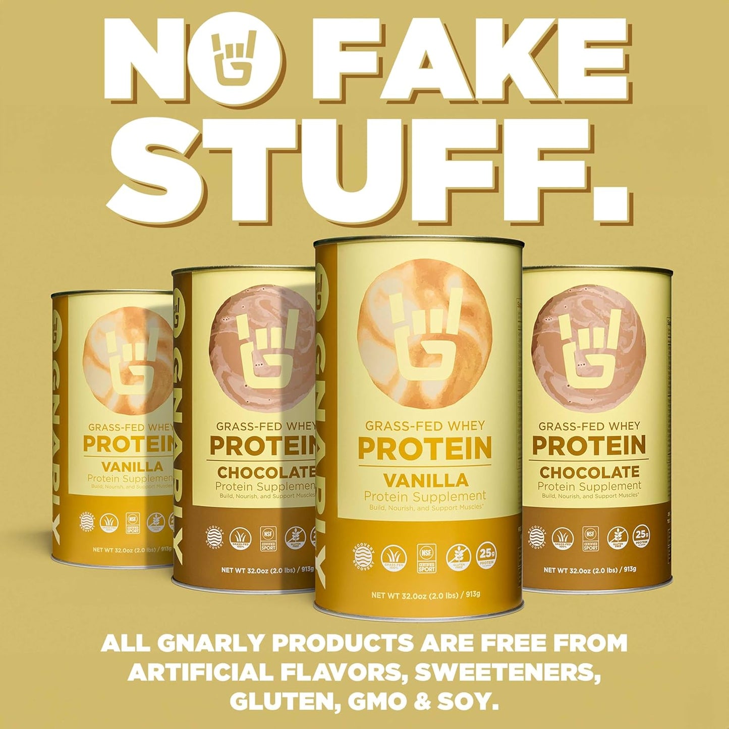 NSF Sport Certified Vanilla Protein Powder, Grass Fed Whey, 25g Protein for Muscle Repair, Smooth Vanilla Taste - 32 oz