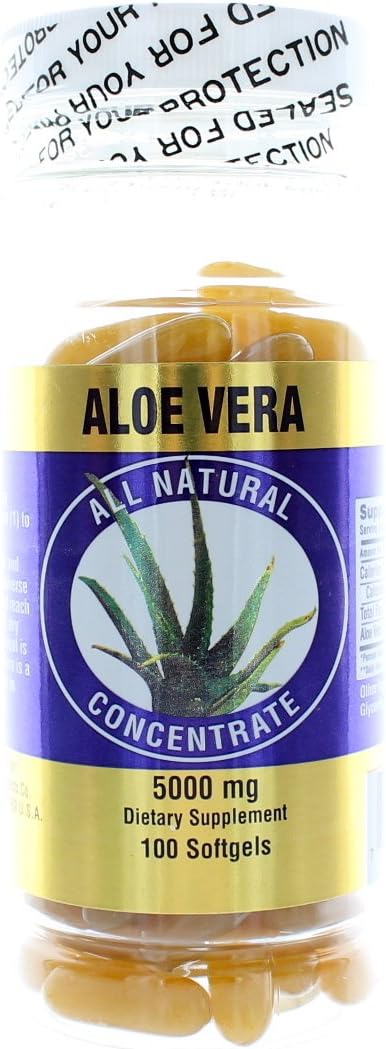 Nu-Health Aloe Vera Softgels - 5000 mg, 100 Count - Natural Digestive Support Supplement