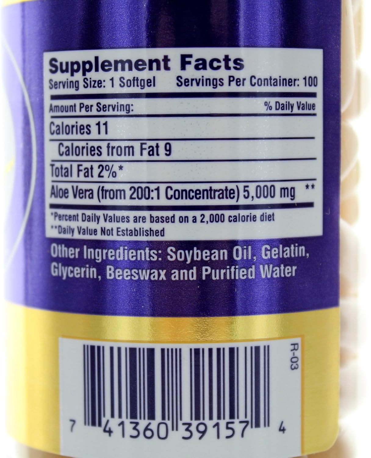 Nu-Health Aloe Vera Softgels - 5000 mg, 100 Count - Natural Digestive Support Supplement