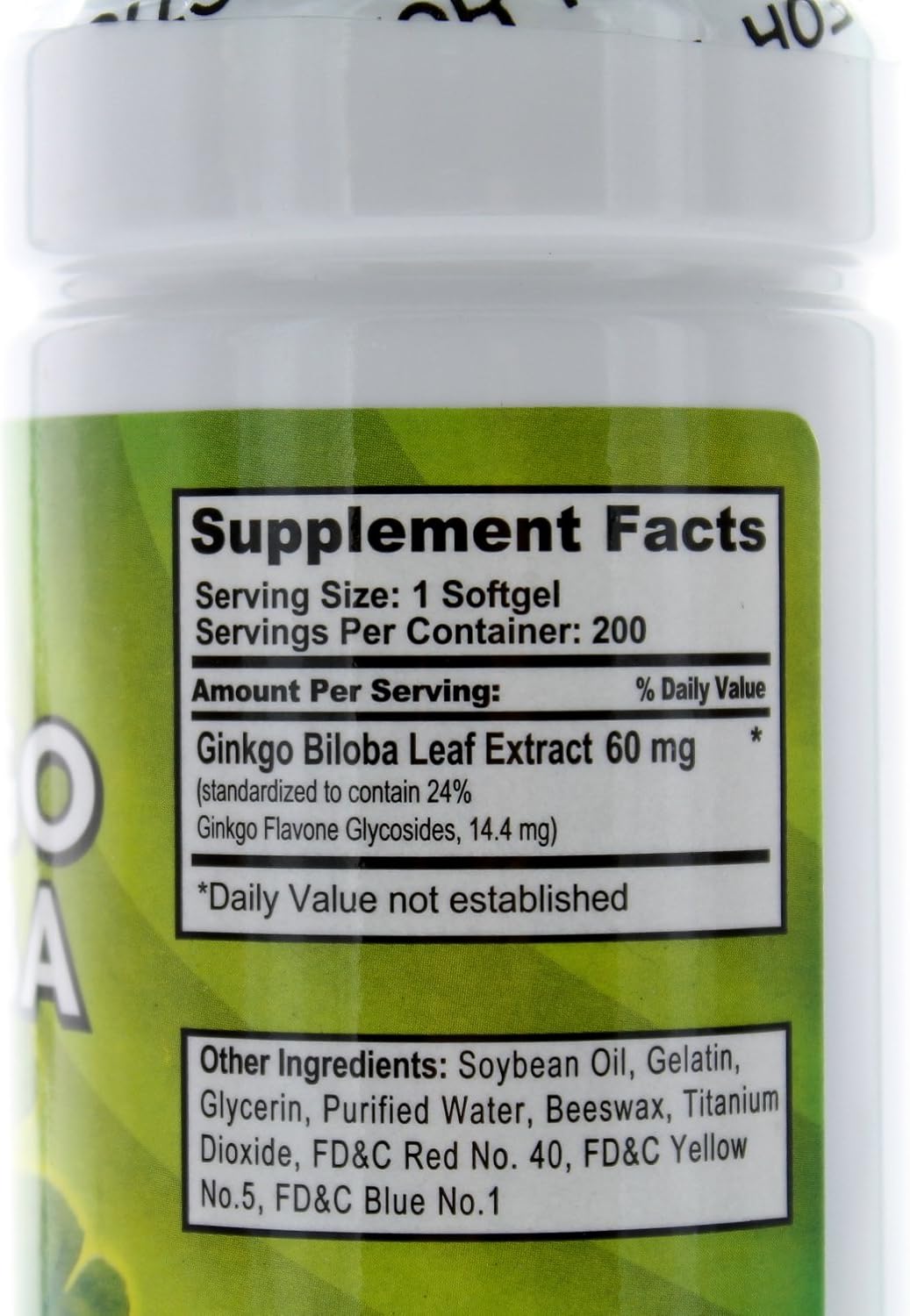 Nu-Health Ginkgo Biloba Softgels - 60 Mg, 200 Count - Natural Brain Support Supplement