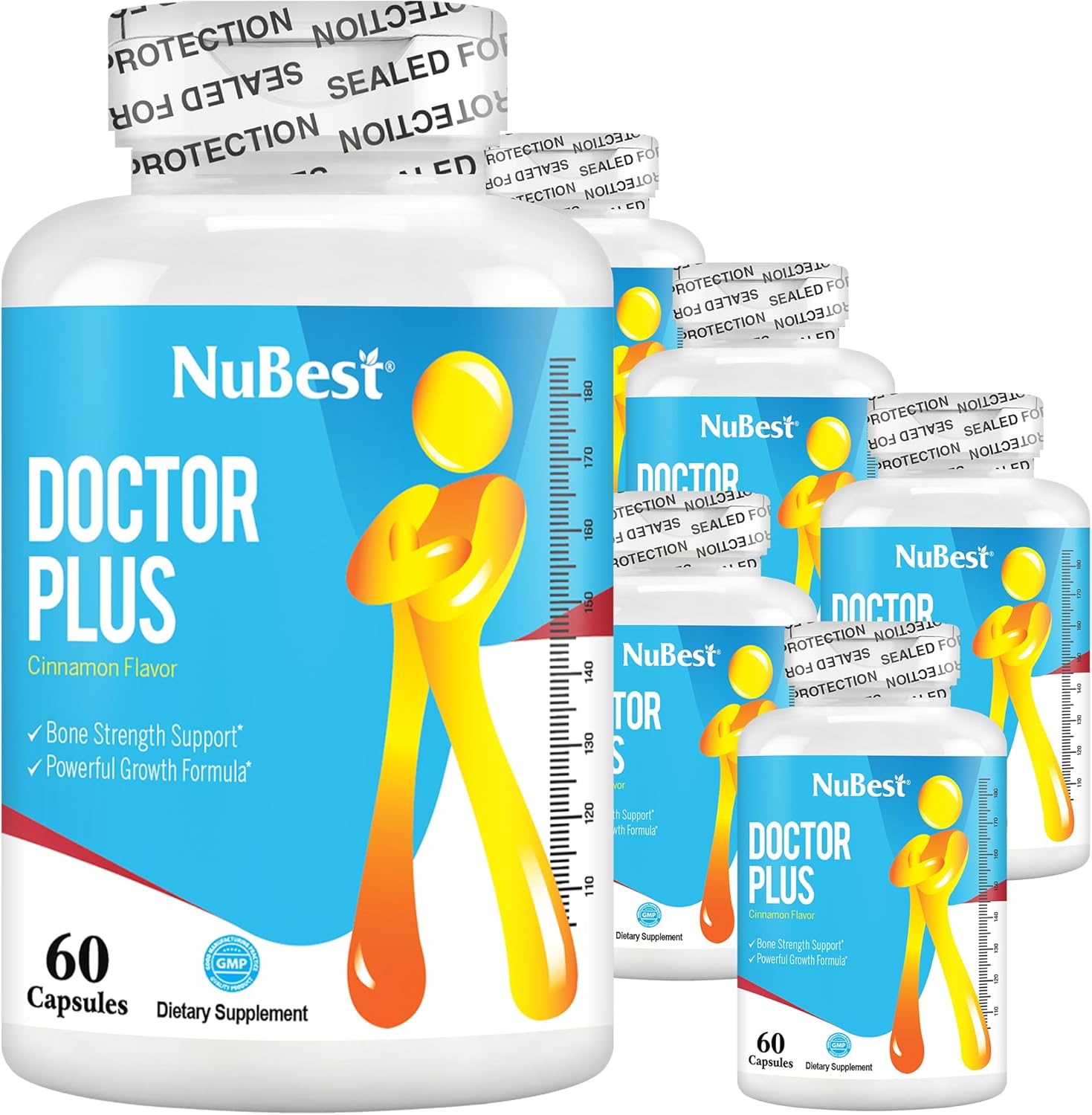 NuBest Doctor Plus Height Growth Formula with Calcium, Vitamins D3, and K2 - Immune Support for Kids and Teens - 6 Pack