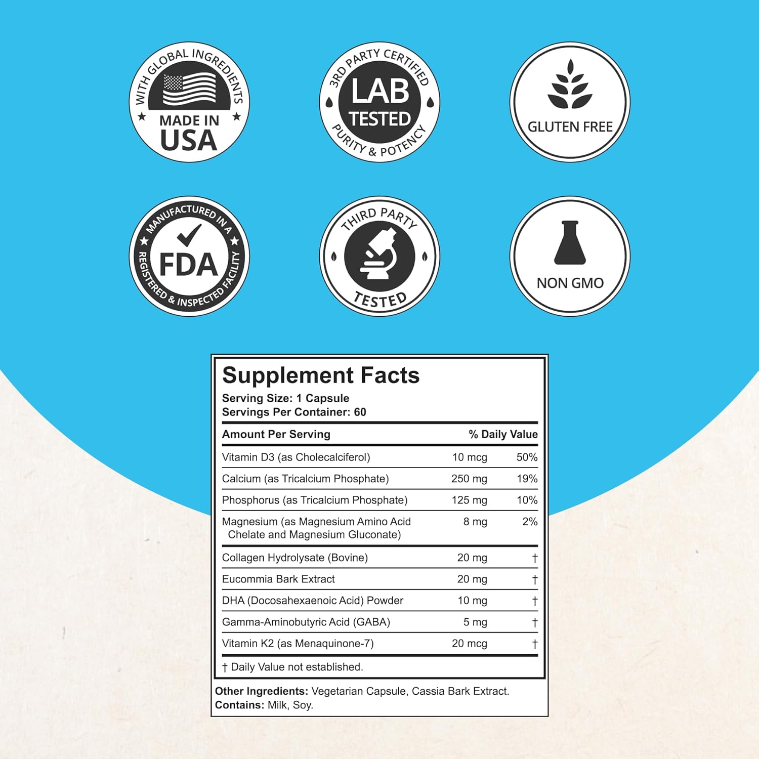 NuBest Doctor Plus Height Growth Formula with Calcium, Vitamins D3, and K2 - Immune Support for Kids and Teens - 6 Pack