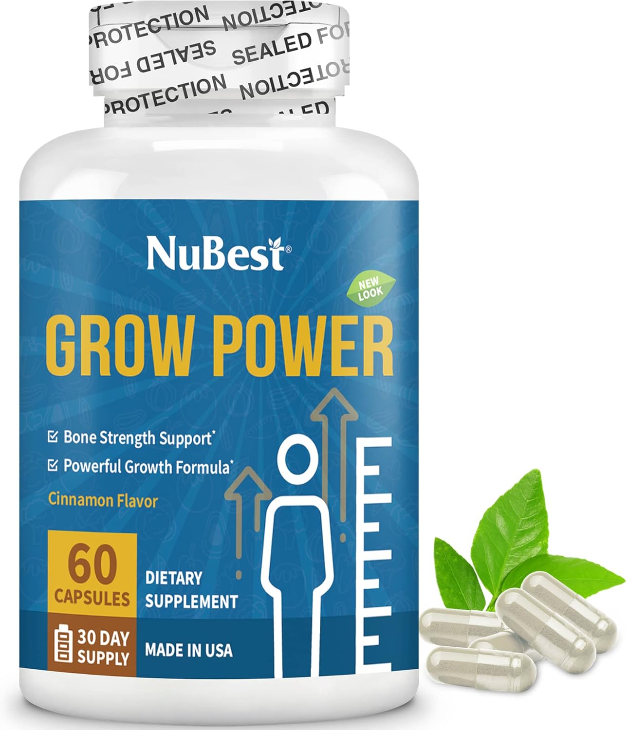 NuBest Tall Protein Powder Chocolate & Grow Power Bundle for Healthy Height Growth & Bone Strength - Grow Strong for Teens