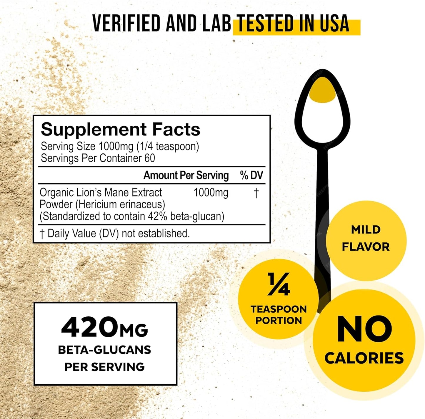 Numami Organic Lions Mane Mushroom Extract Powder | Double Extraction for High Potency 42.2% Beta Glucan | Enhance Cognitive Function Easily in Tea, Coffee, or Smoothies - BoostGo Australia