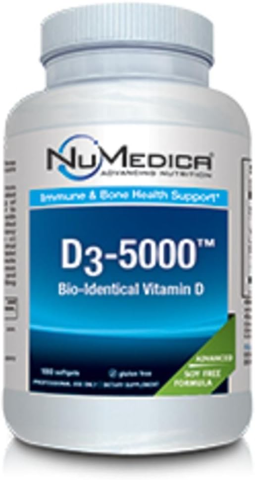 Numedica D3 5000 Large Softgels - High Potency Vitamin D3 Supplement - 180 Count