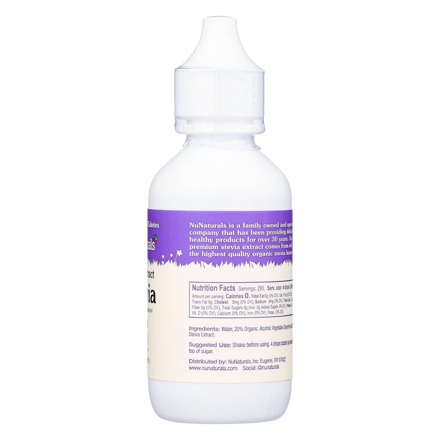 NuNaturals Clear Extract NuStevia Plant-Based Sweetener 2 oz 2-Pack Plastic-Free