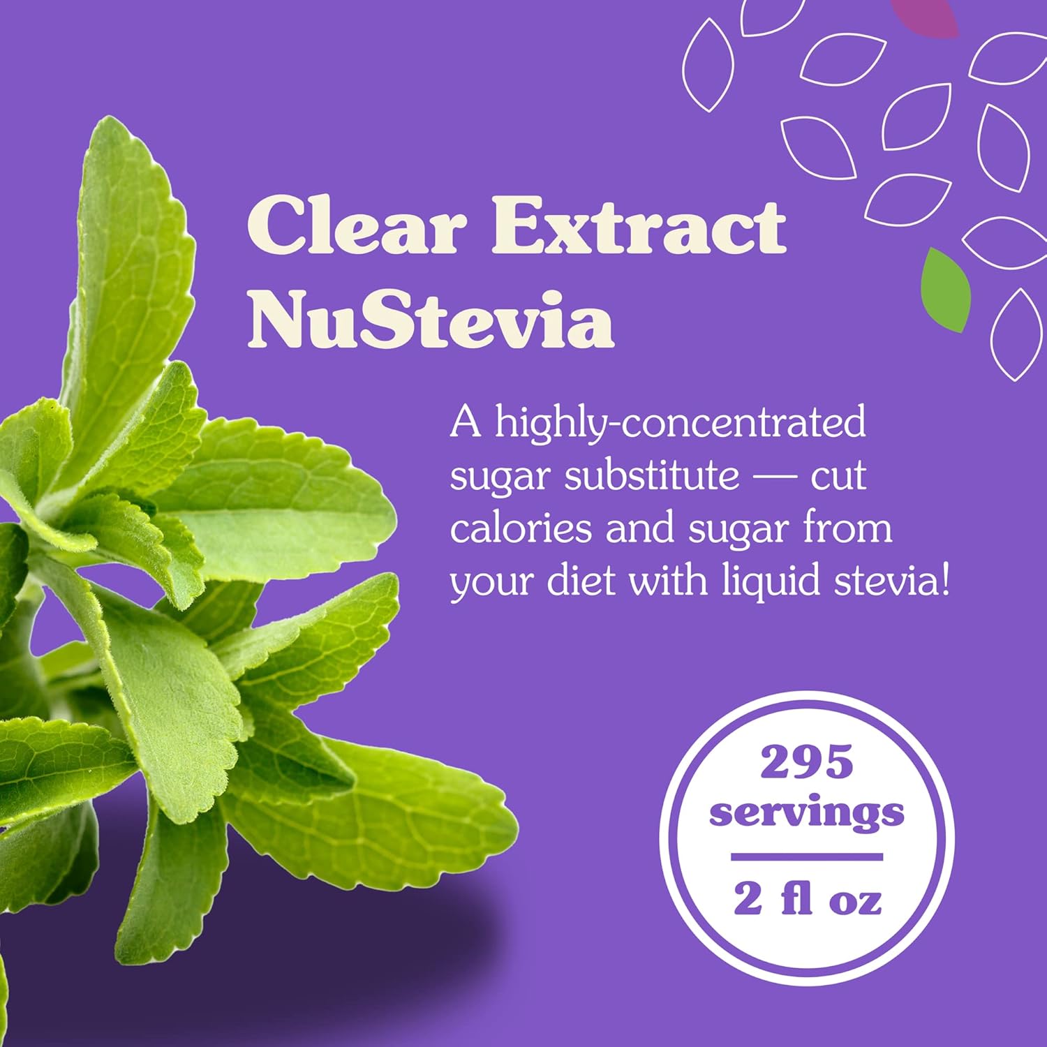 NuNaturals Clear Extract Stevia: Plant-Based Sweetener in 2 oz Plastic Bottle
