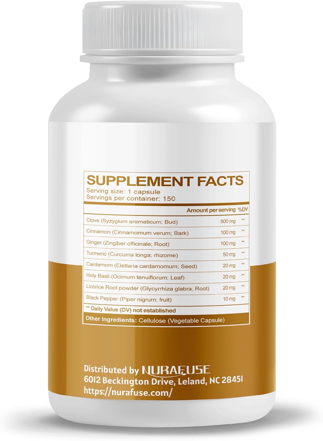 NURAFUSE Digestion Support Supplement with Cloves, Cinnamon, Ginger - Immune System and Respiratory Wellness - USA Made