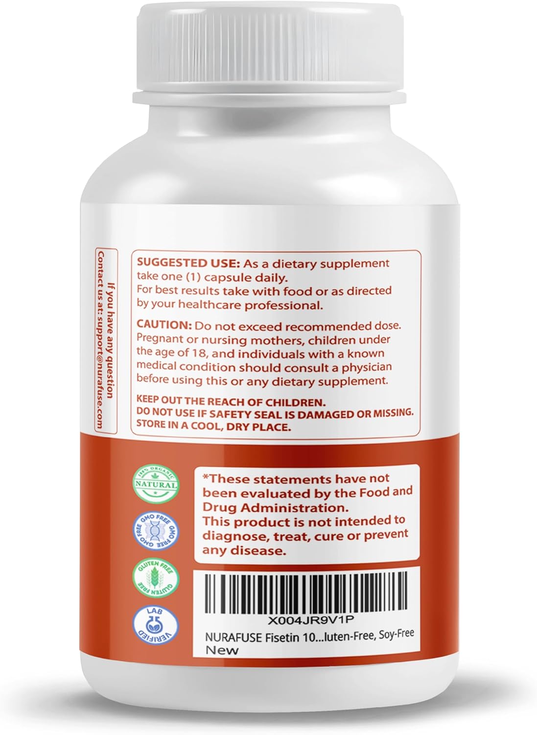 NURAFUSE Fisetin 10-in-1 Formula with Spermidine, Quercetin, Resveratrol, Elderberry, Turmeric - Non-GMO, Gluten-Free, Soy-Free