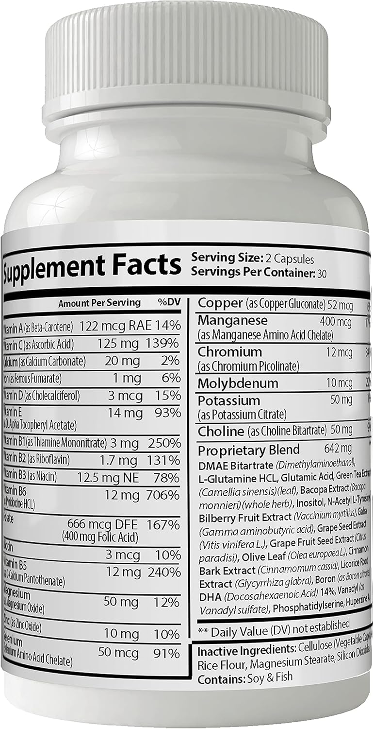 Nutra4health Mindtech Brain Booster Supplement - Alpha IQ Focus Memory Health - 60 Capsules