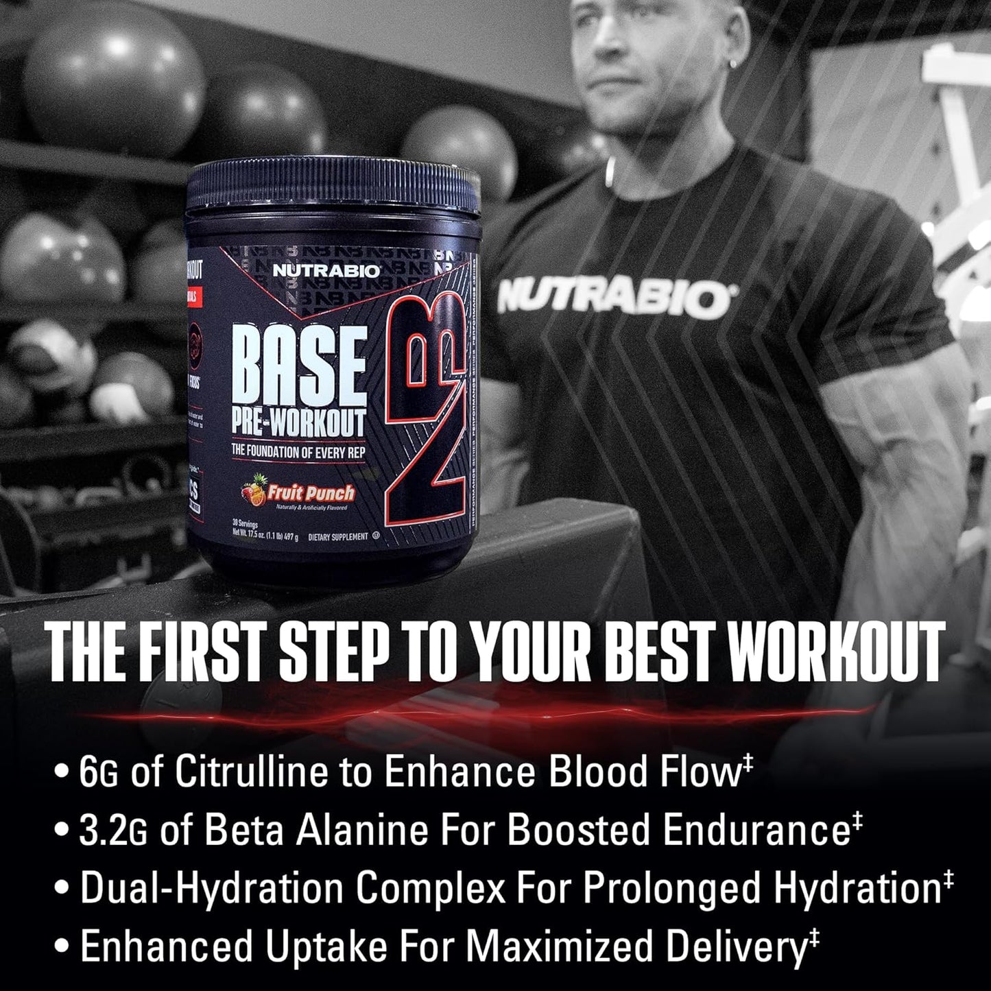 NutraBio Base Pre-Workout Powder - Energy, Focus, Endurance, Hydration - Men and Women - Lemon Lime - 30 Servings