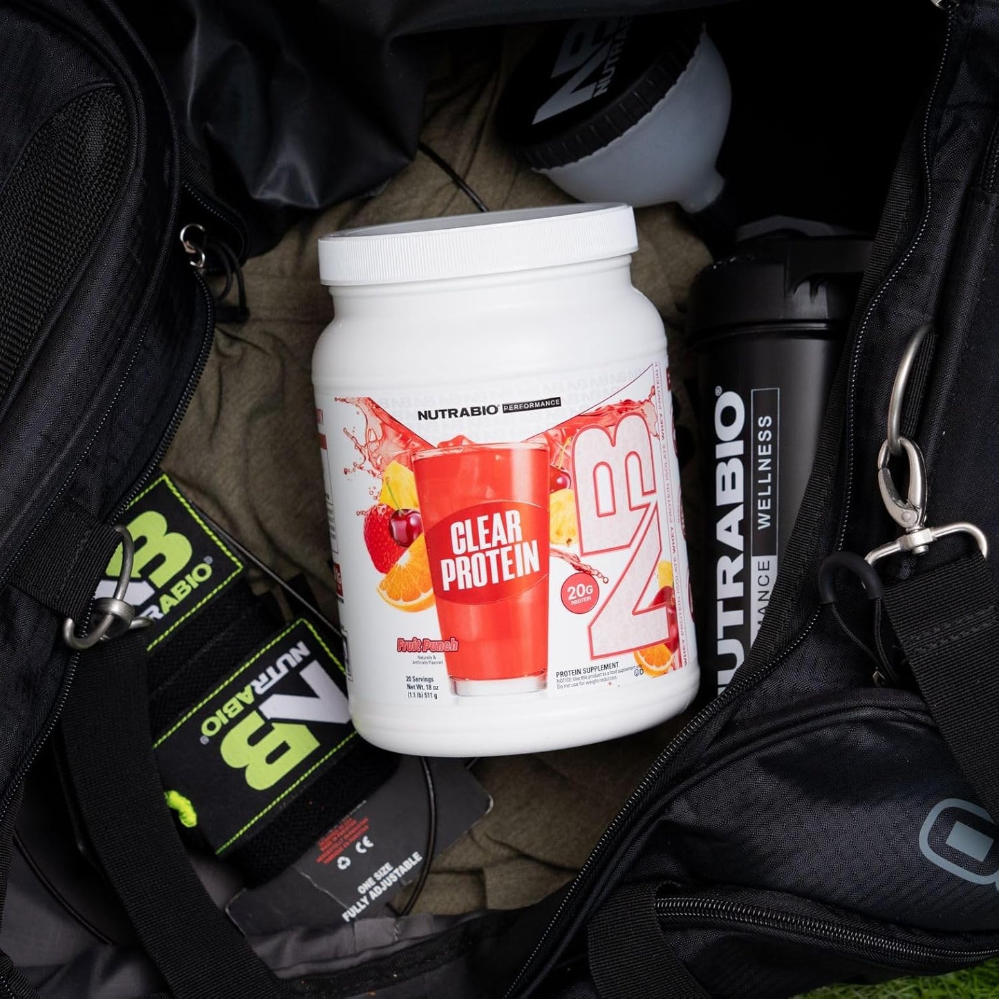 NutraBio Clear Whey Isolate Protein Powder - Fruit Punch Flavor, Refreshing Protein Juice with Zero Sugar, 20 Servings