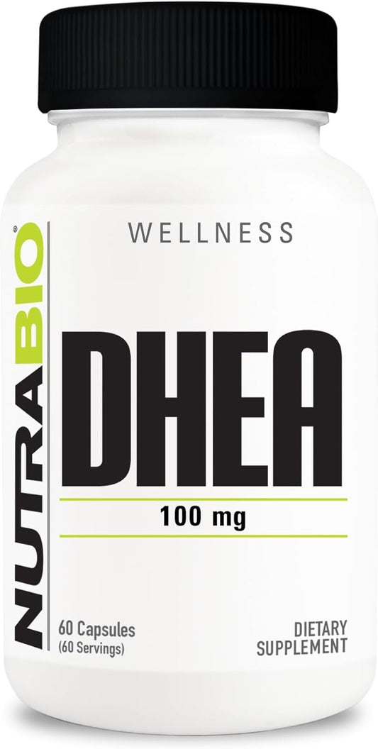 NutraBio DHEA (100 mg) Supplement for Men and Women - 60 Capsules