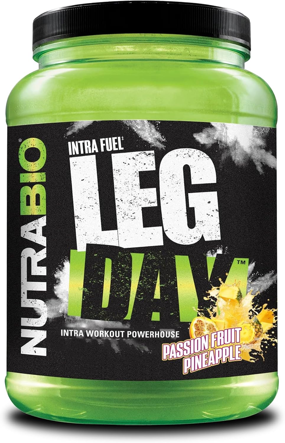 NutraBio Leg Day Intra Carb Supplement with Advanced Carbohydrate Complex and Amino Acid Formula for Recovery and Performance, Passion Fruit Pineapple - 20 Servings