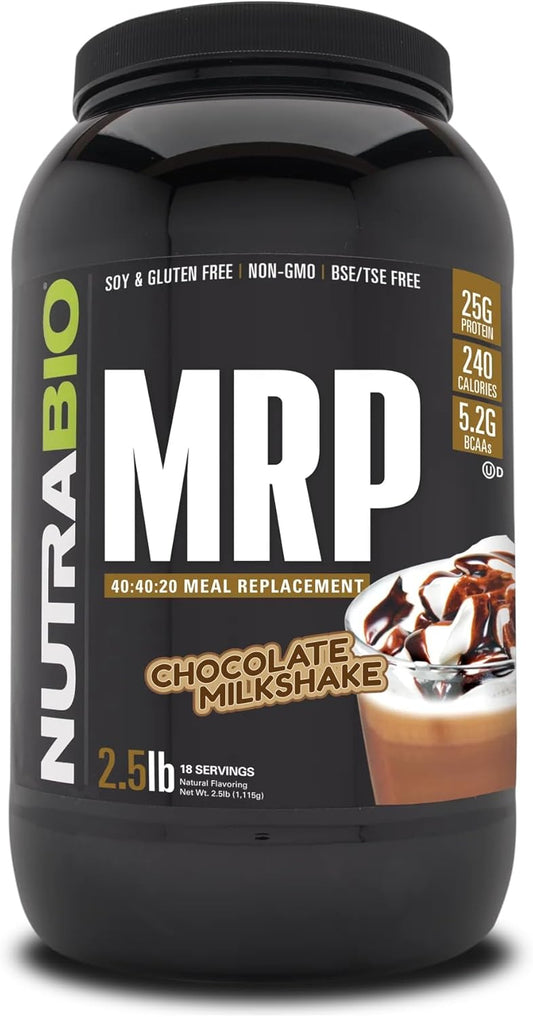 NutraBio MRP Chocolate Complete Meal Replacement Protein Powder 2.5lbs