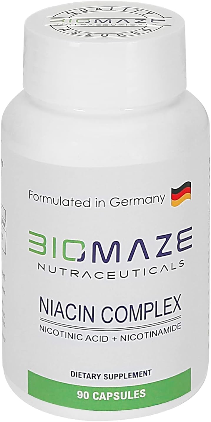 Nutraceuticals Vitamin B3 Niacin, Nicotinic Acid & Nicotinamide, Enhanced Formula - 90 Capsules