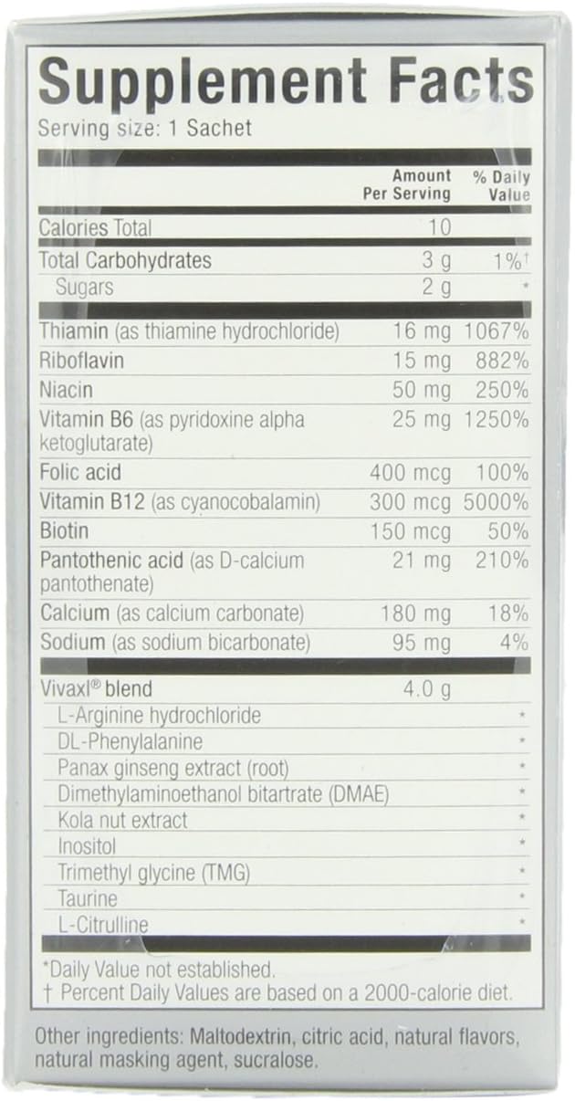 Nutraceutics Vivaxl Effervescent Sachets, Tropical Fruit Flavor - 20 Pack