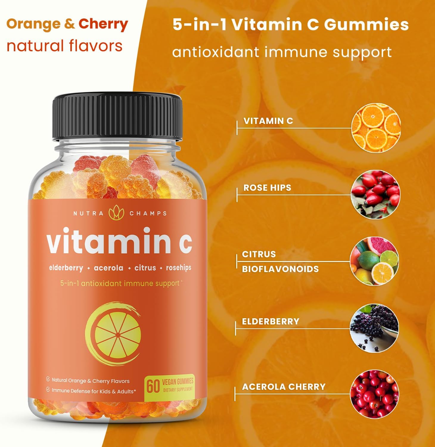 NutraChamps Biotin and Vitamin C Gummies 4 Pack Bundle - Hair, Skin, and Nail Health Support